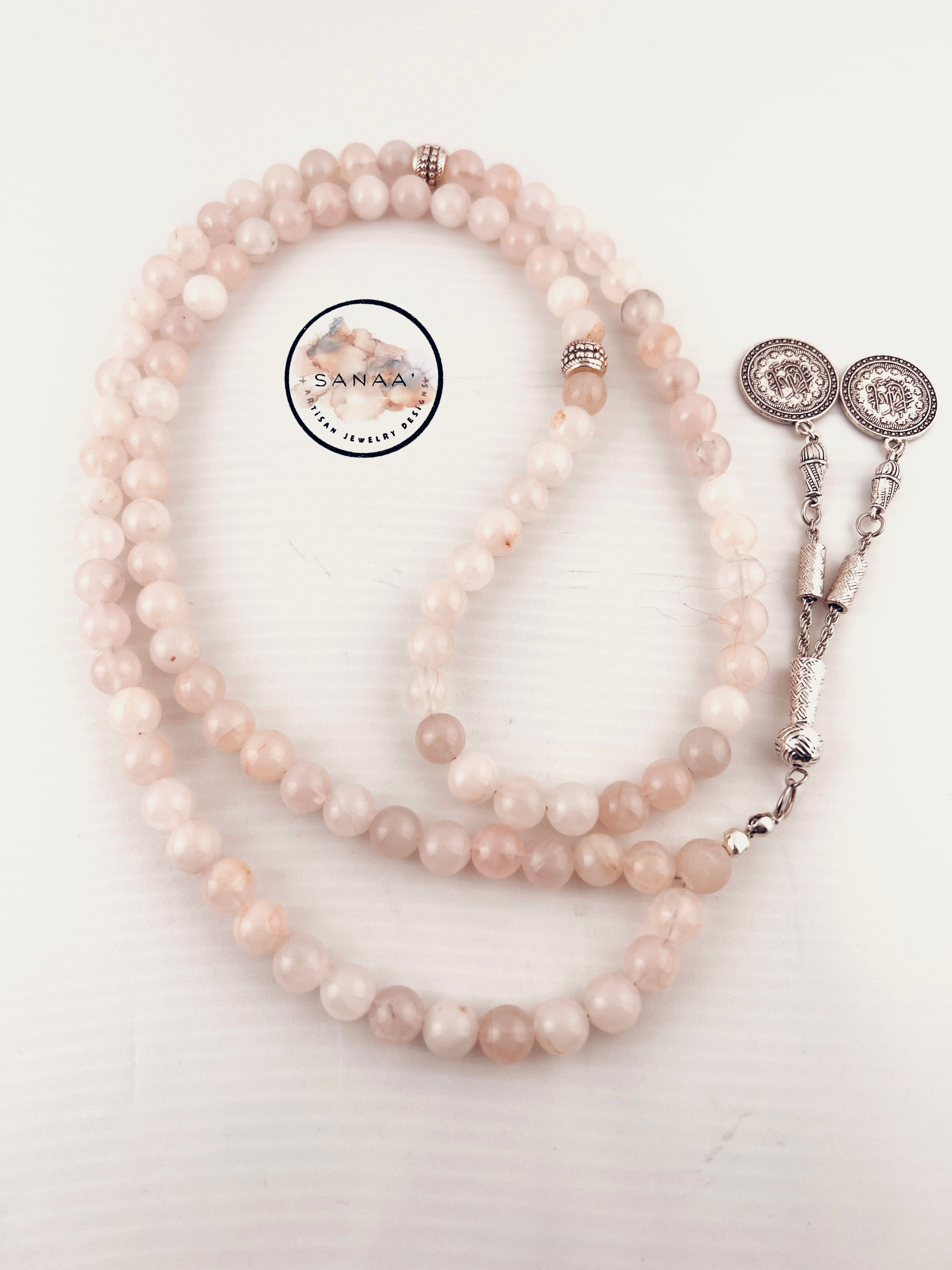 Grow With Tahirah Rose Quartz Prayer (Dhikir) Beads