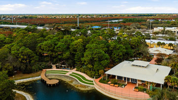 Port St. Lucie waterfront pavilion and curved boardwalk aerial