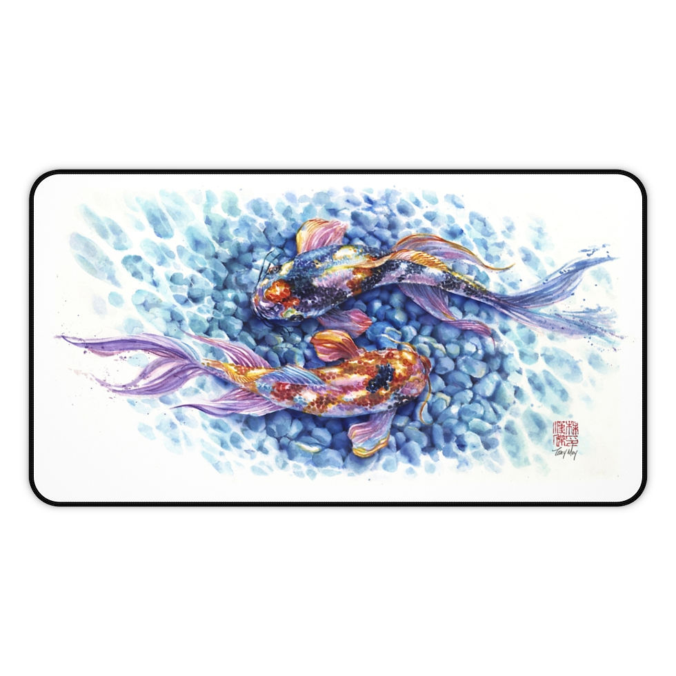 Thumbnail: Piscean Koi Desk DeskMat / Mouse Pad / Playmat