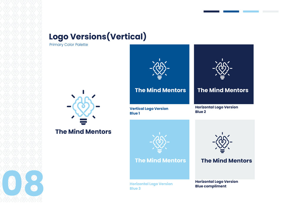 Primary Logo version with primary color backgrounds