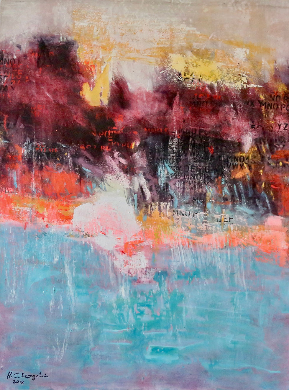 4.Acrylic on canvas 2018 size 114.89cm .