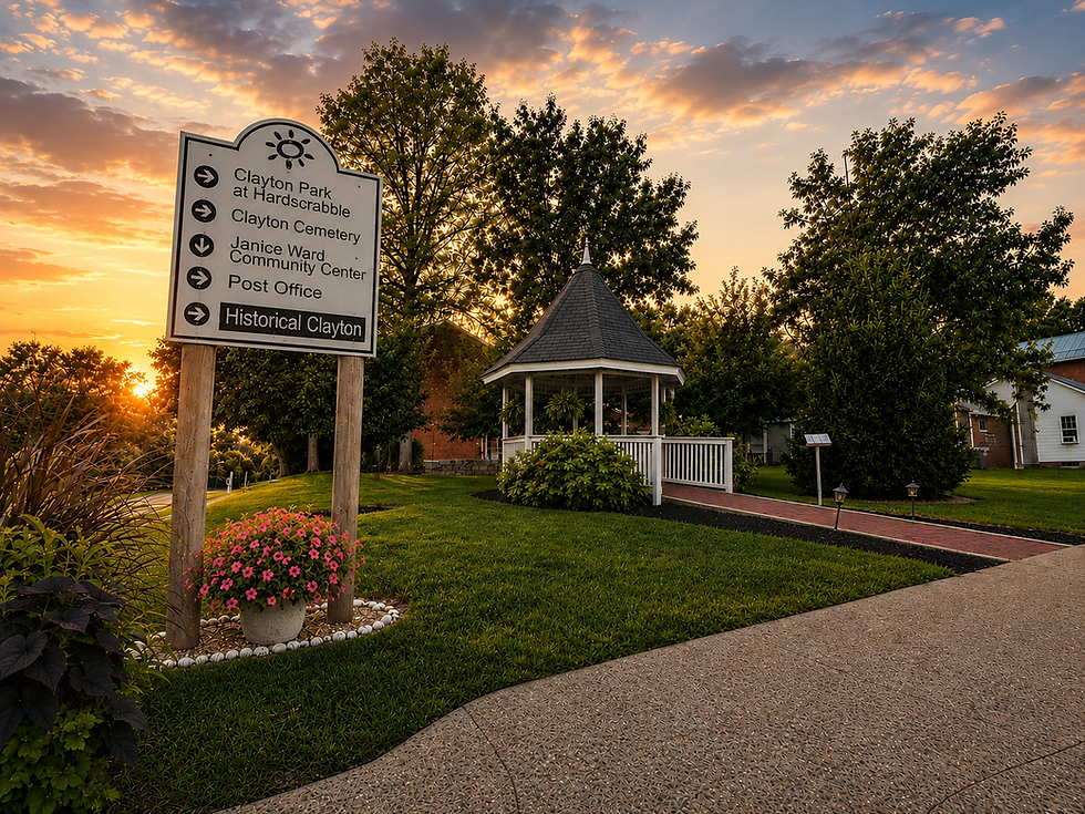 Gazebo at Sunset in Historic Clayton