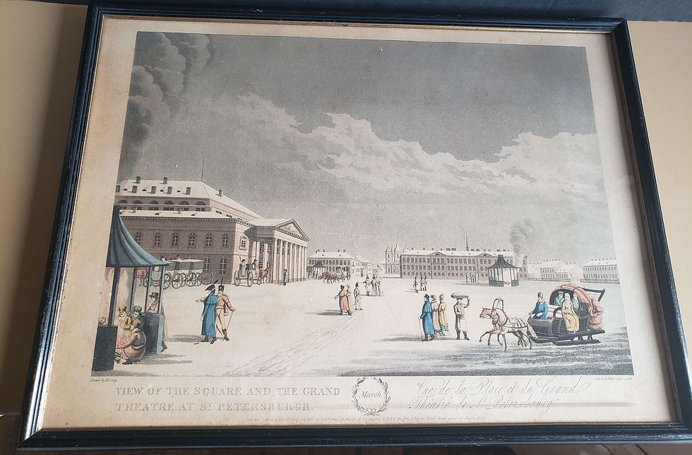 Russian lithograph scene, Saint Petersburg Grand Theatre -- #20240408G