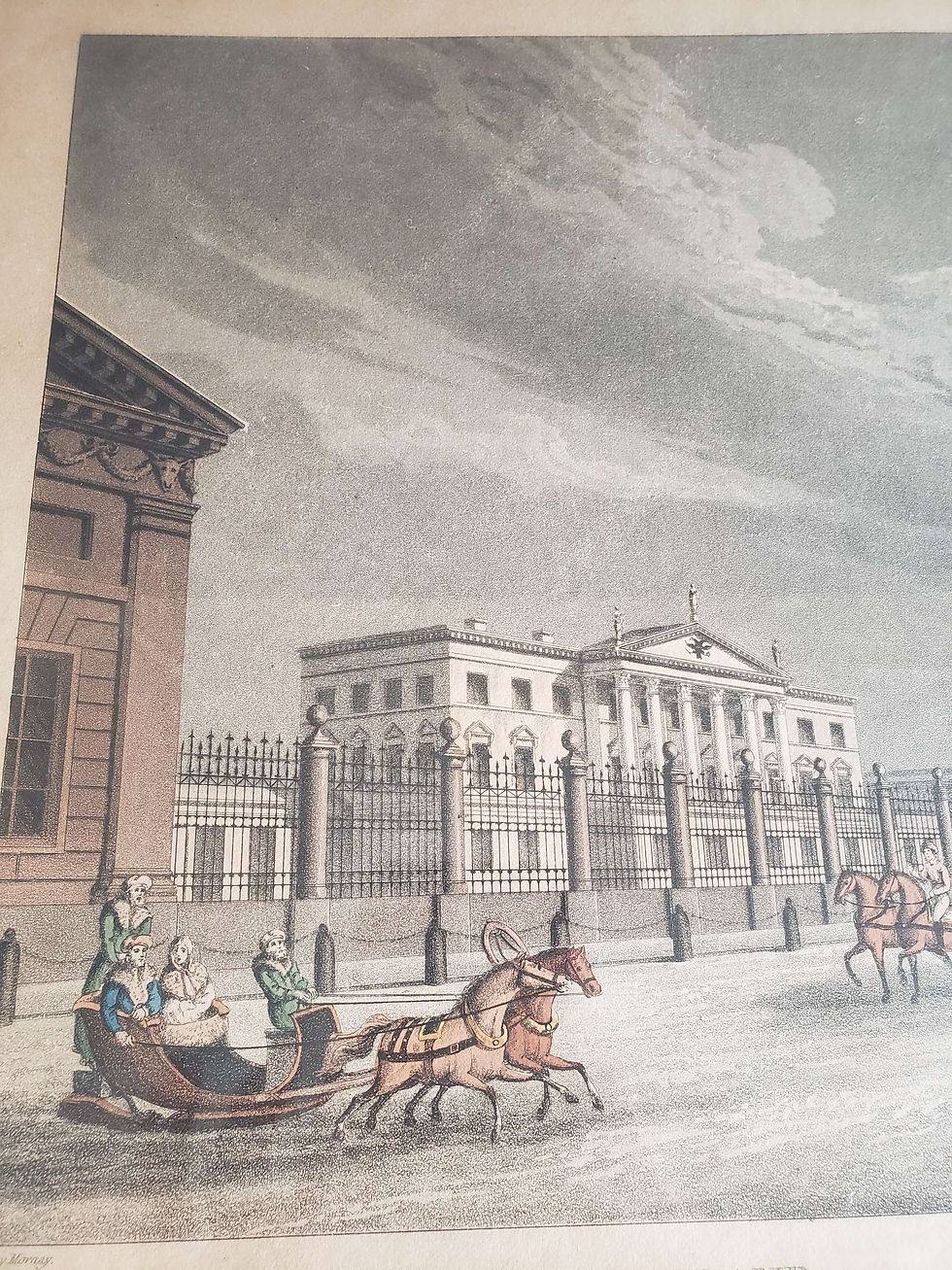 Thumbnail: Russian lithograph scene, Saint Petersburg Imperial Bank  -- #20240408I