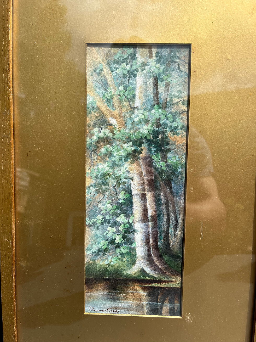 Thumbnail: Watercolor of trees by Florence Wood -- #20240813G