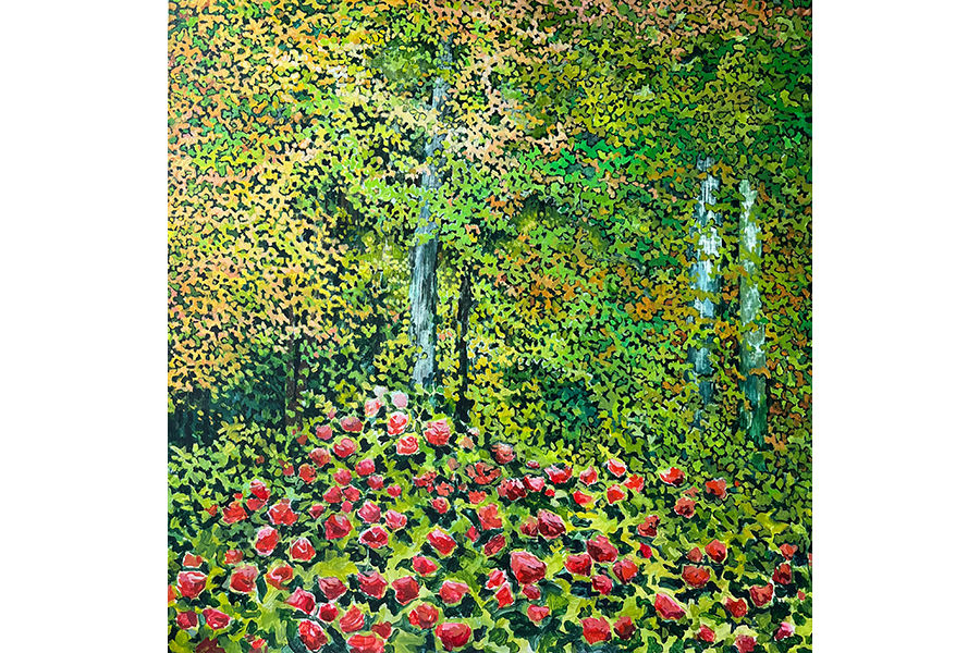 Noel_Backyard Roses_acrylic_30x30