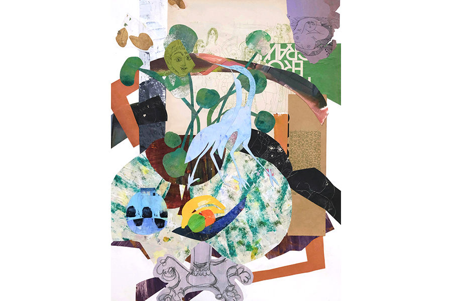 Wagner_Two Blue Cranes for Picasso_collage_24x18.JPG