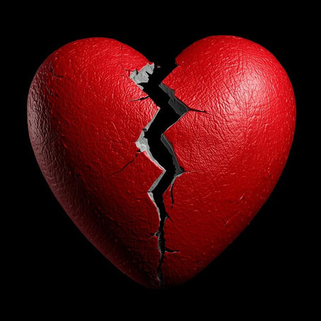 Image of red broken heart