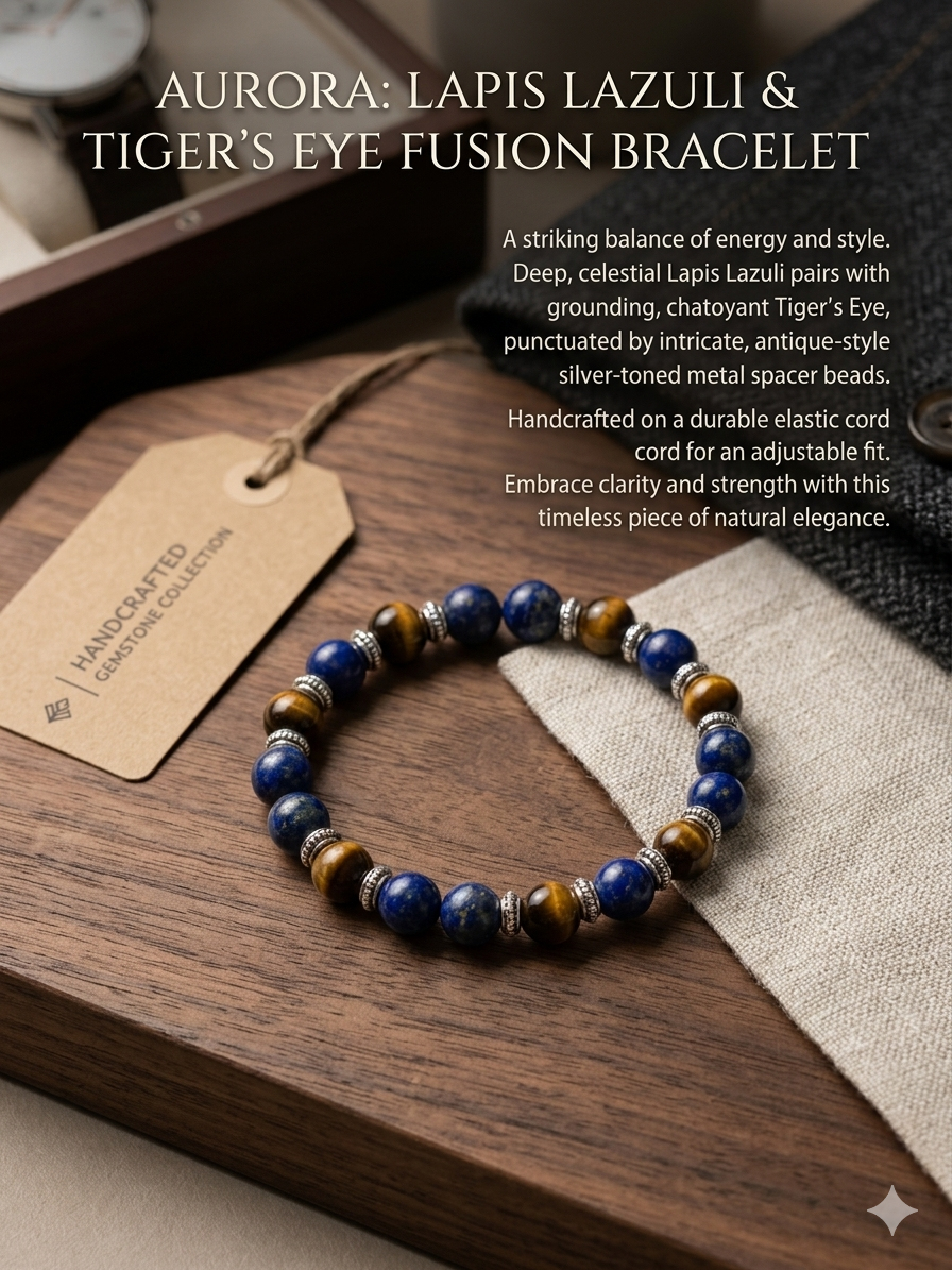 Midnight Clarity: Lapis Lazuli & Howlite Gemstone Bracelet