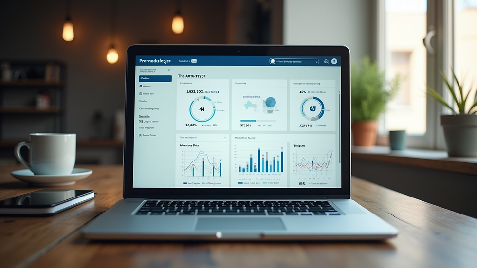 Eye-level view of a laptop displaying an affiliate marketing dashboard