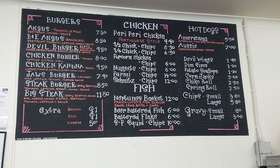 Chalk menu board