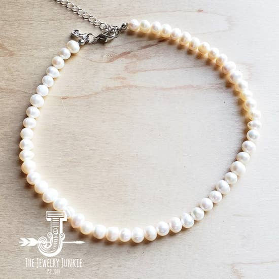 The Jewelry Junkie - Genuine Freshwater Pearl Choker Necklace