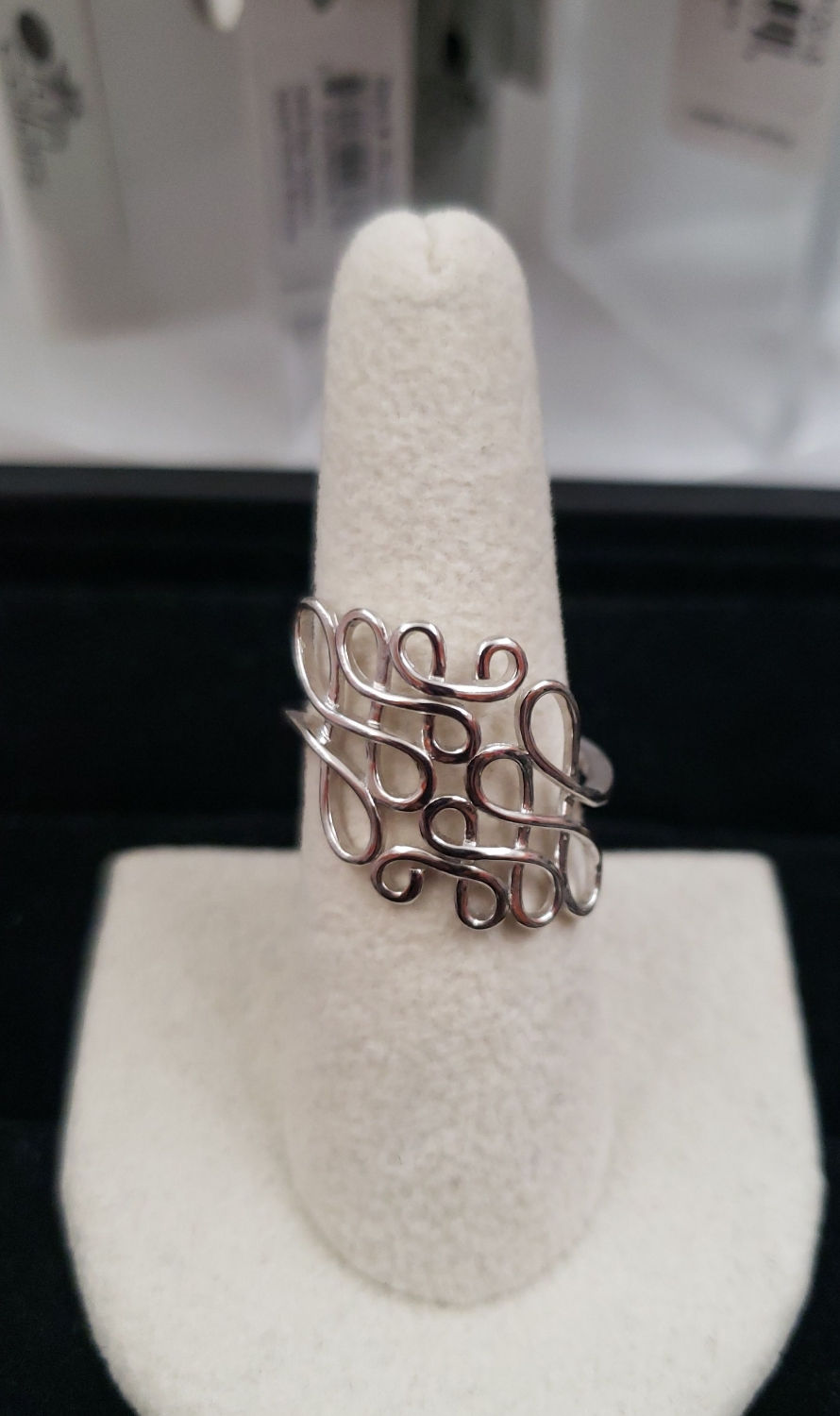 Sterling Silver Flourish Ring sz 9