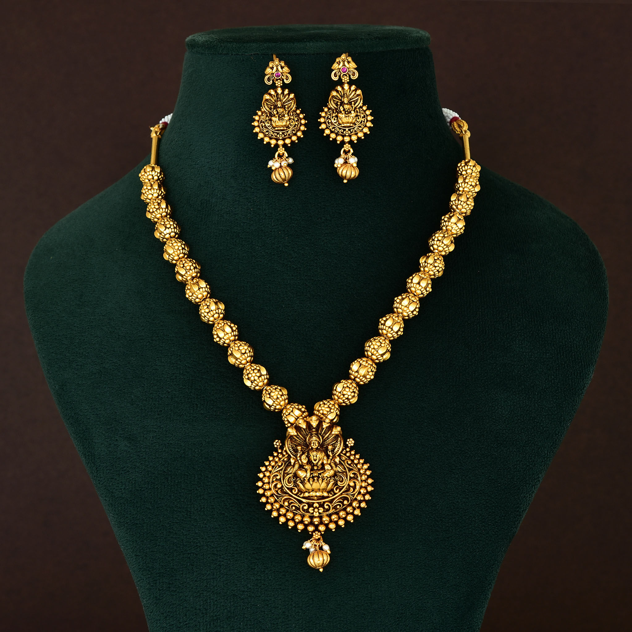 Lakshmi Devi Beads Chain Pendant Set 2270