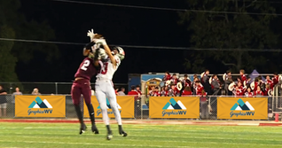 WV football game with banner signs printed in beckley wv
