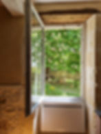 Vue de chambre d'hôtes de charme sur jardin