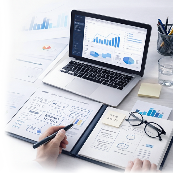 Agencia de branding estratégico en Monterrey desarrollando identidad visual y estrategia de posicionamiento de marca