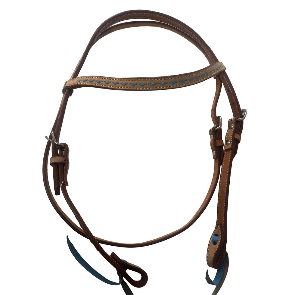 Leather Headstall with Turquoise Accent