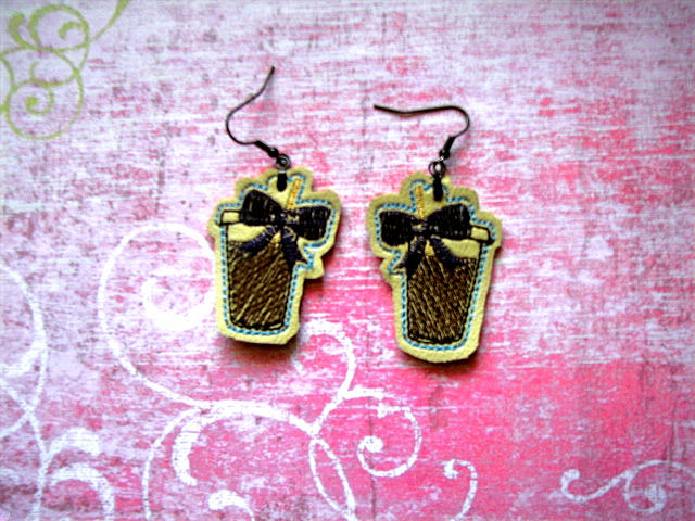 Iced Coffee W Bow Earrings