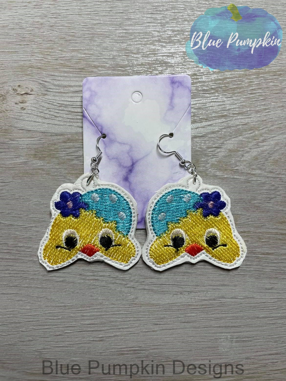 Chick Face w Easter Egg Earrings