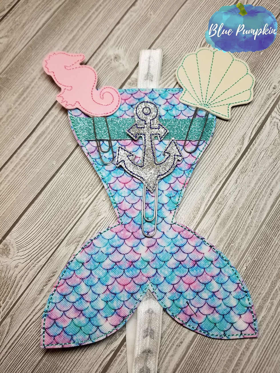 Mermaid Planner Band and Paper Clip Toppers SET