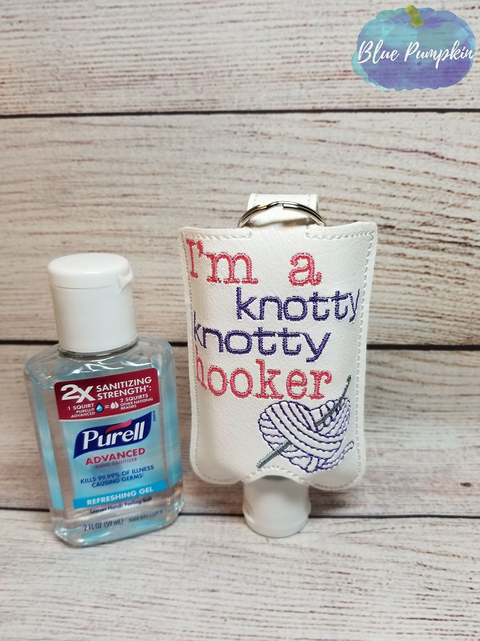Thumbnail: Knotty Hooker Crochet 2oz Sanitizer Holder