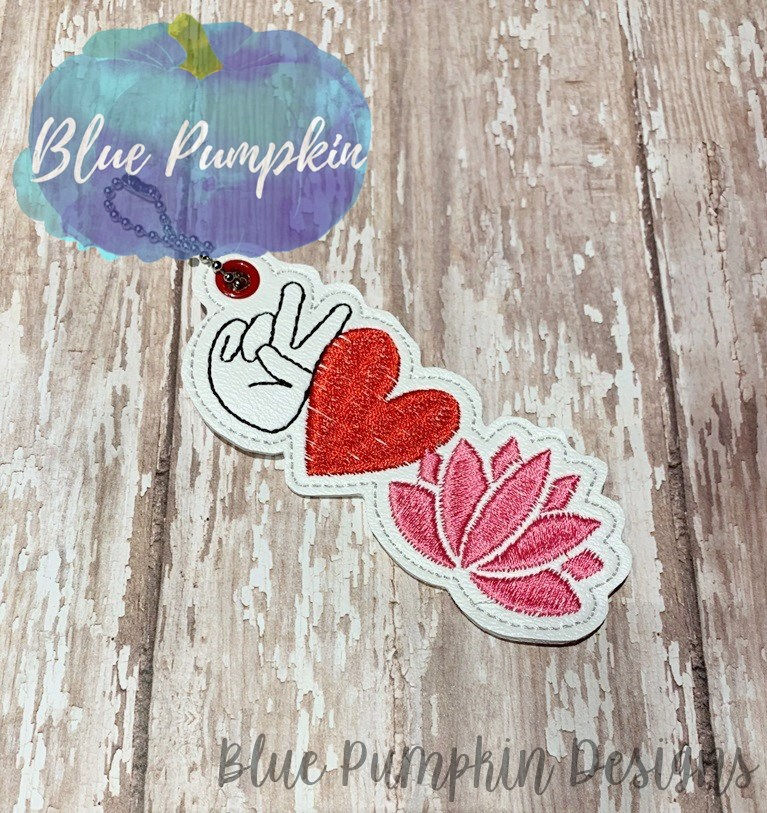 Peace Love Lotus Key Fob