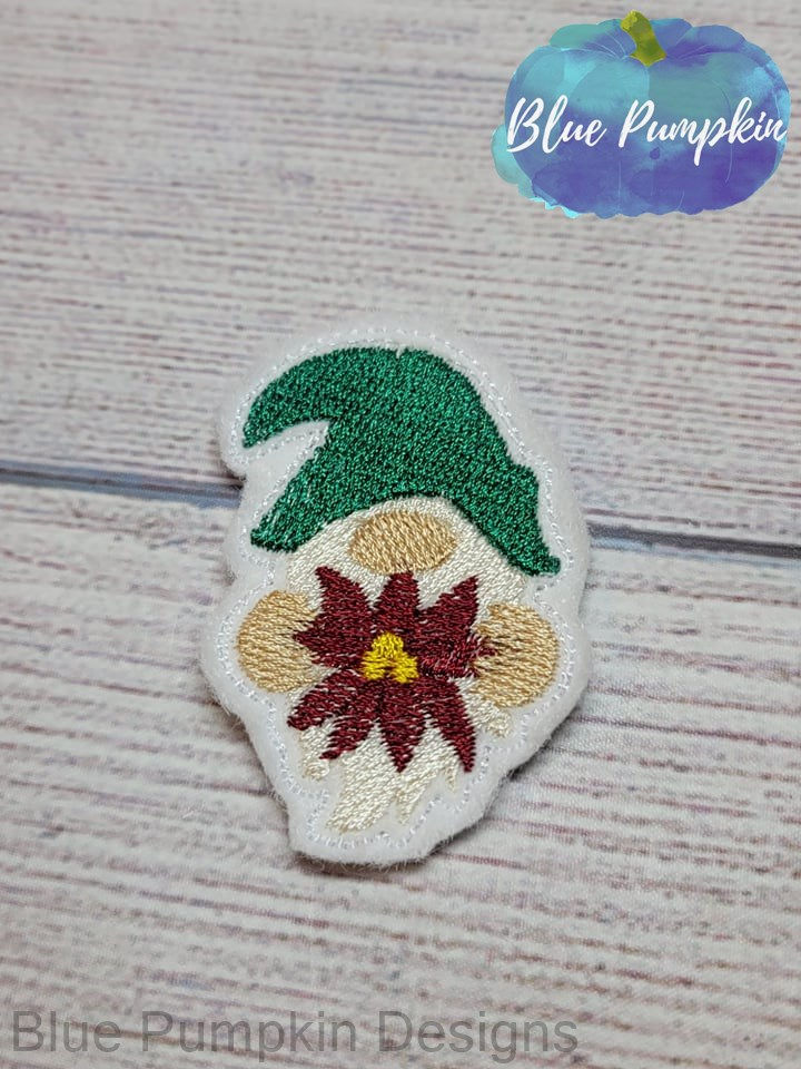 Gnome w Poinsettia Feltie