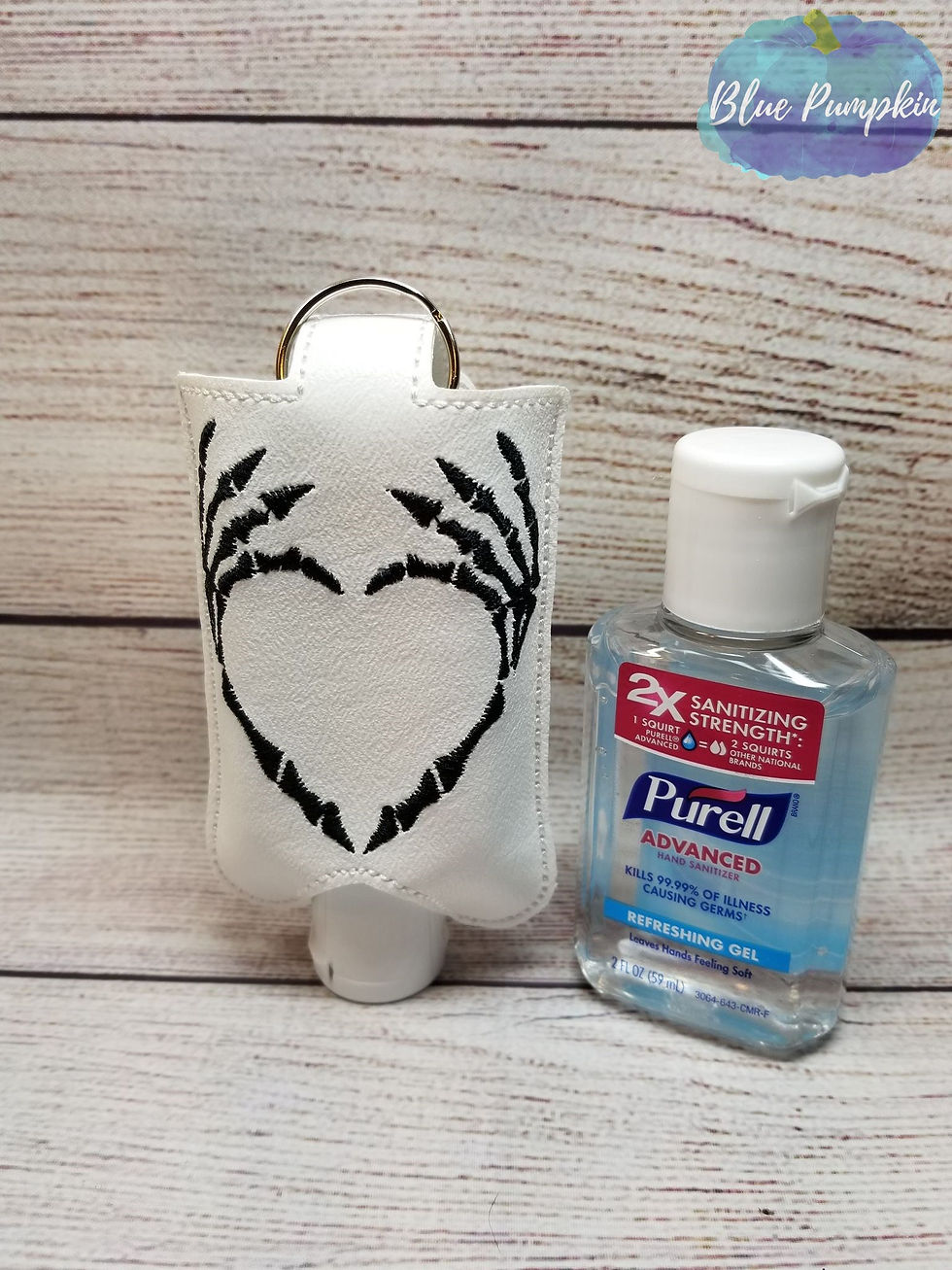 Skeleton Hands Heart 2oz Sanitizer Holder