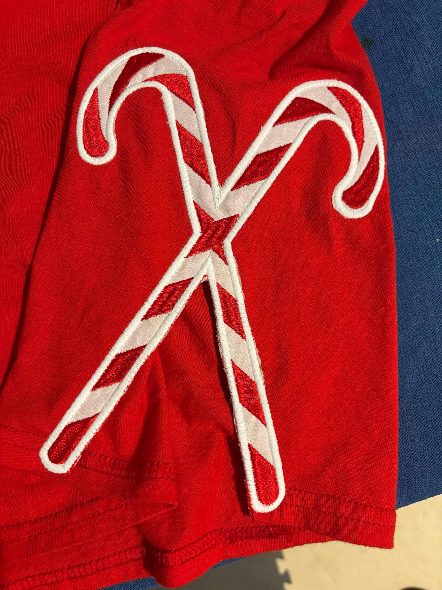 Candy Cane Cut Out Applique Side Design