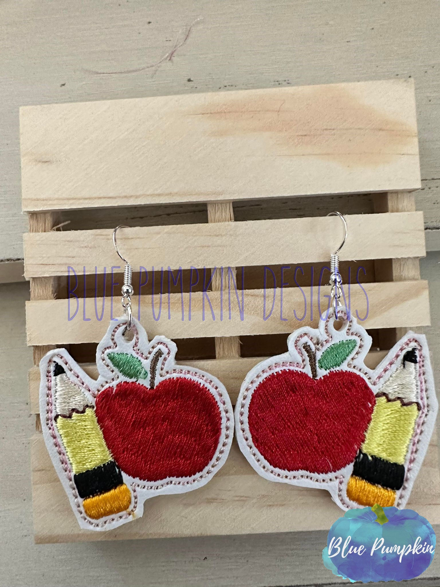 Apple and Pencil Earrings