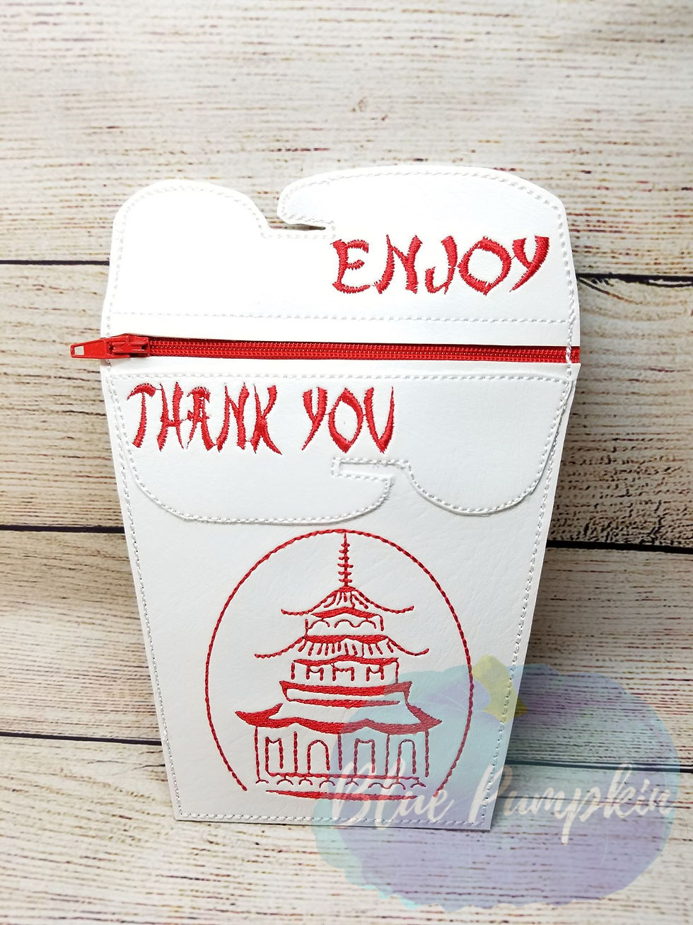 Thumbnail: Flat Back Take Out Box  ITH Zipper Bag Design