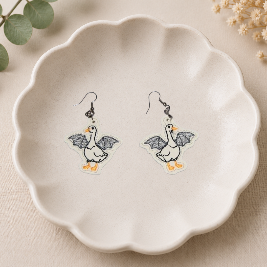Bat Goose Earrings