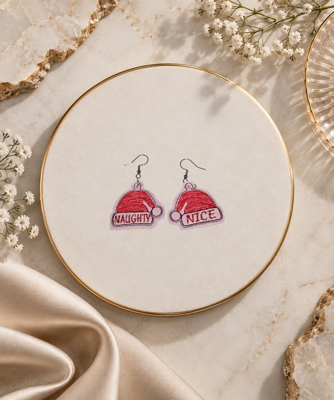 Naughty Nice Santa Hat Earrings