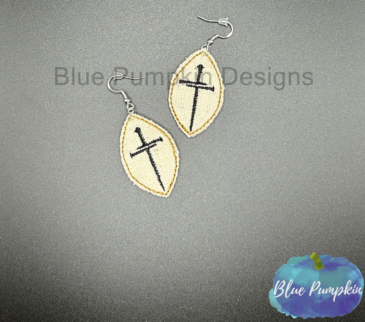 Nail Cross Earrings