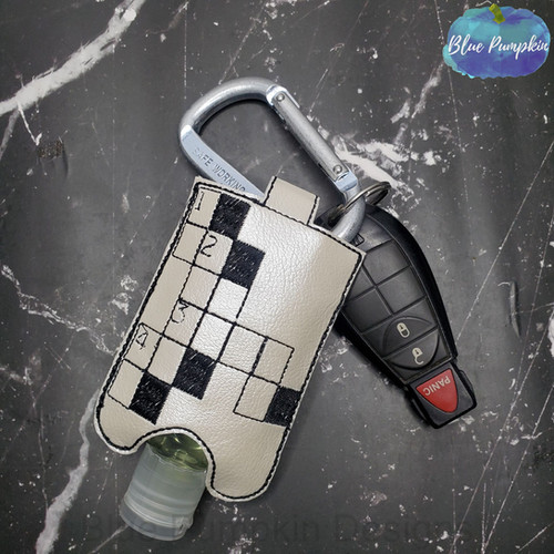 Crossword 2oz Sani Bottle Holder Blue Pumpkin Vinyl