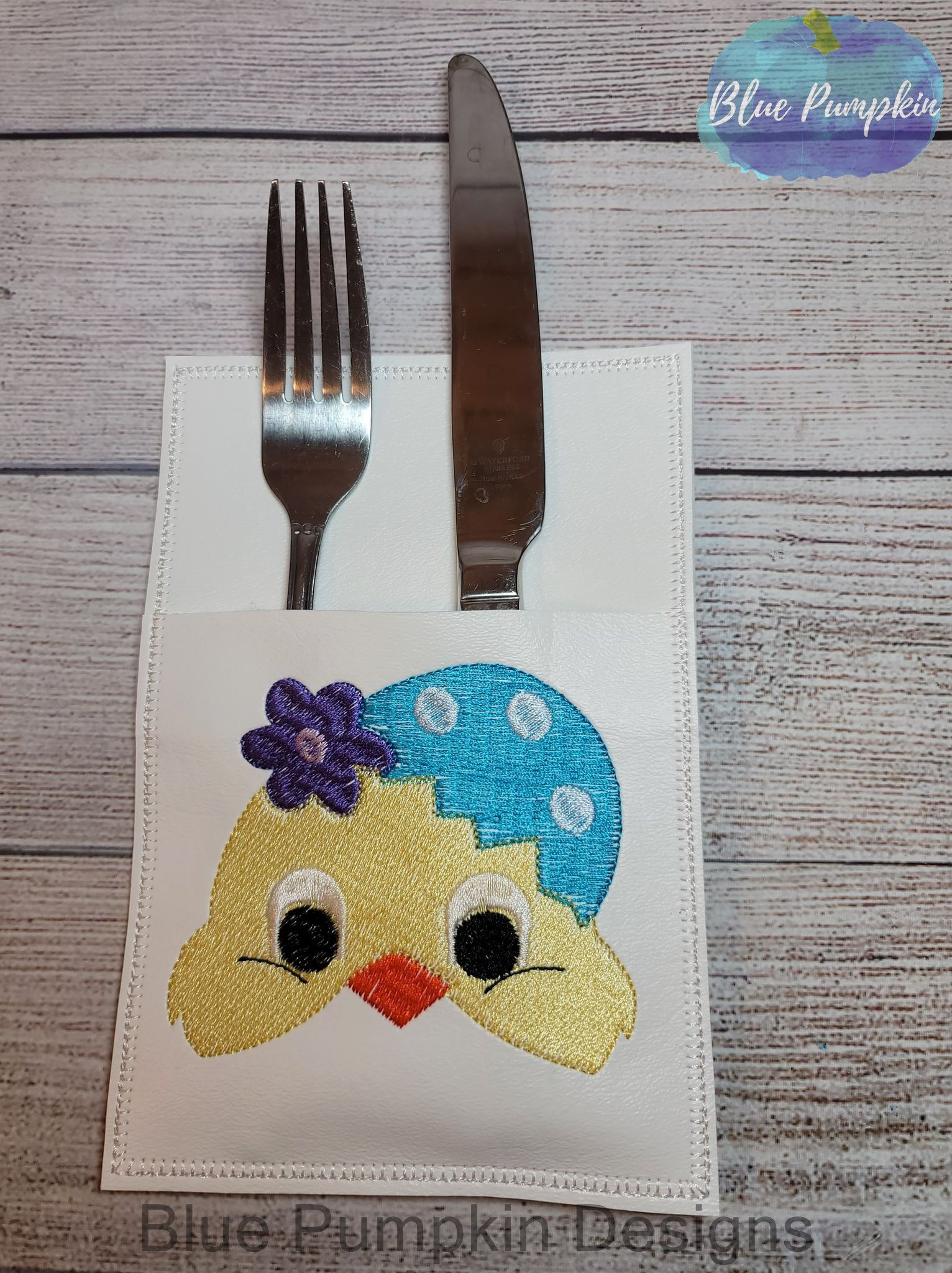 Chick w Easter Egg Silverware Holder