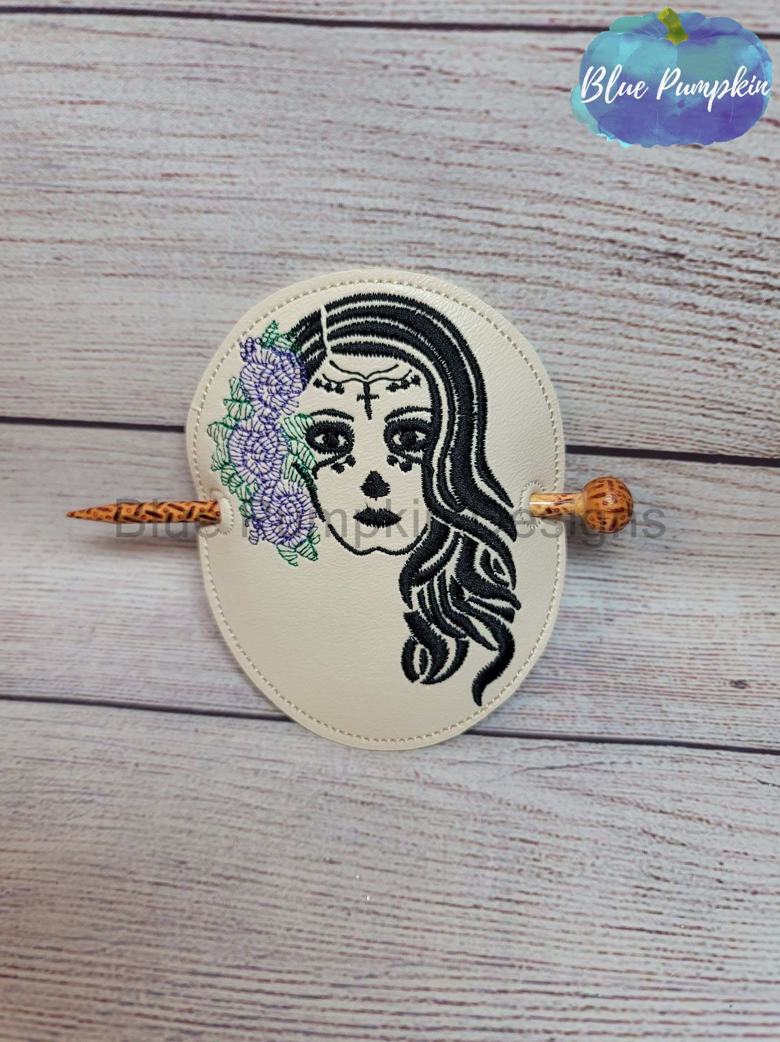Sugar Skull Hair Bun Holder.