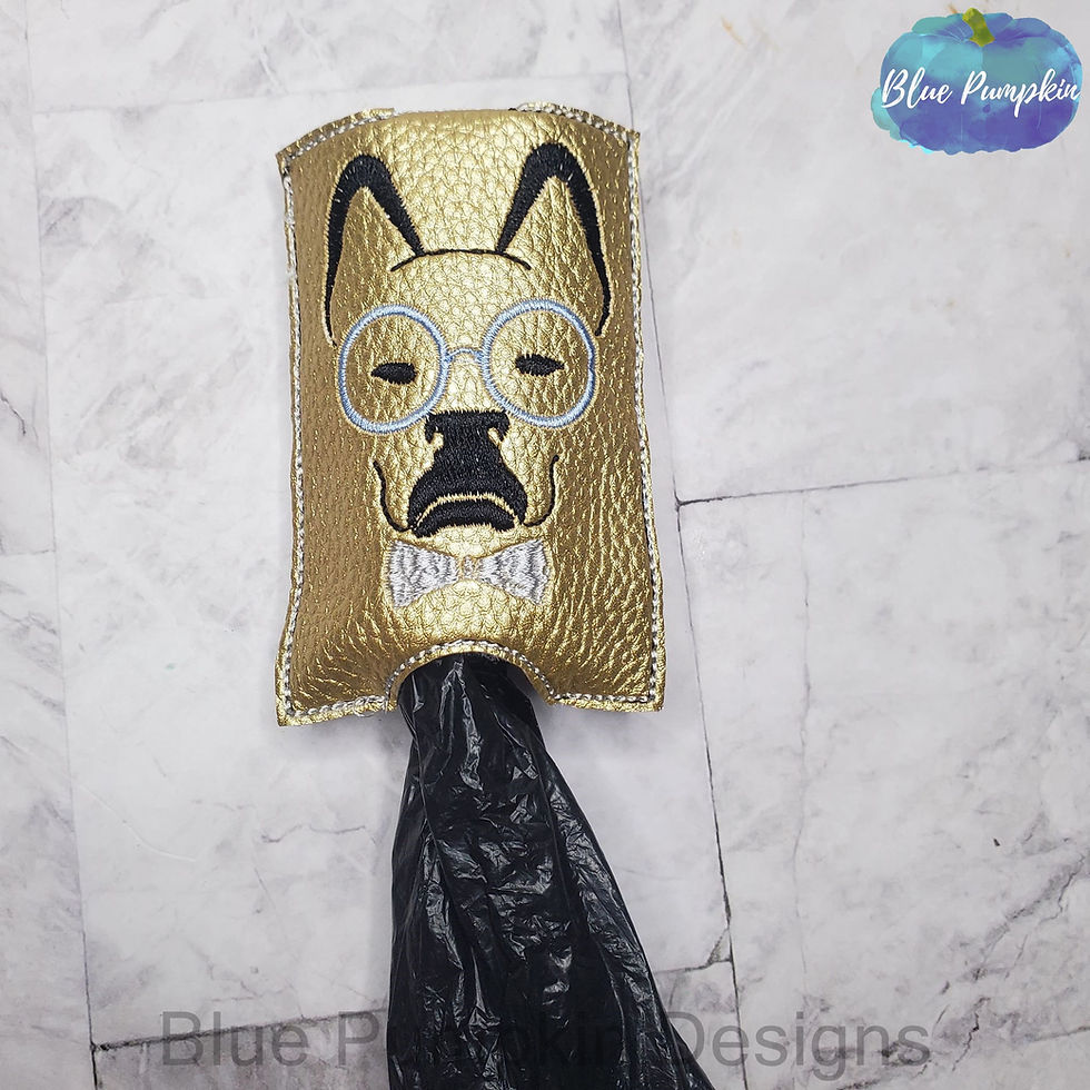 Thumbnail: Dog w Glasses and Bowtie Bottom Dispenser Poop Bag Holder