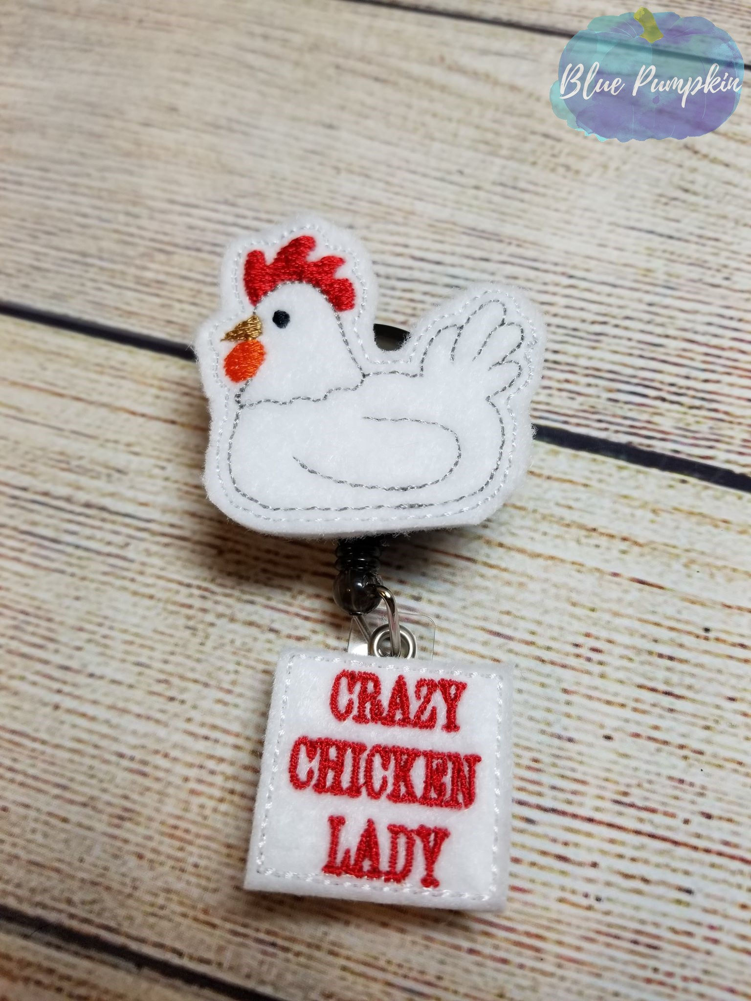 Chicken Lady Badge Reel Feltie Design