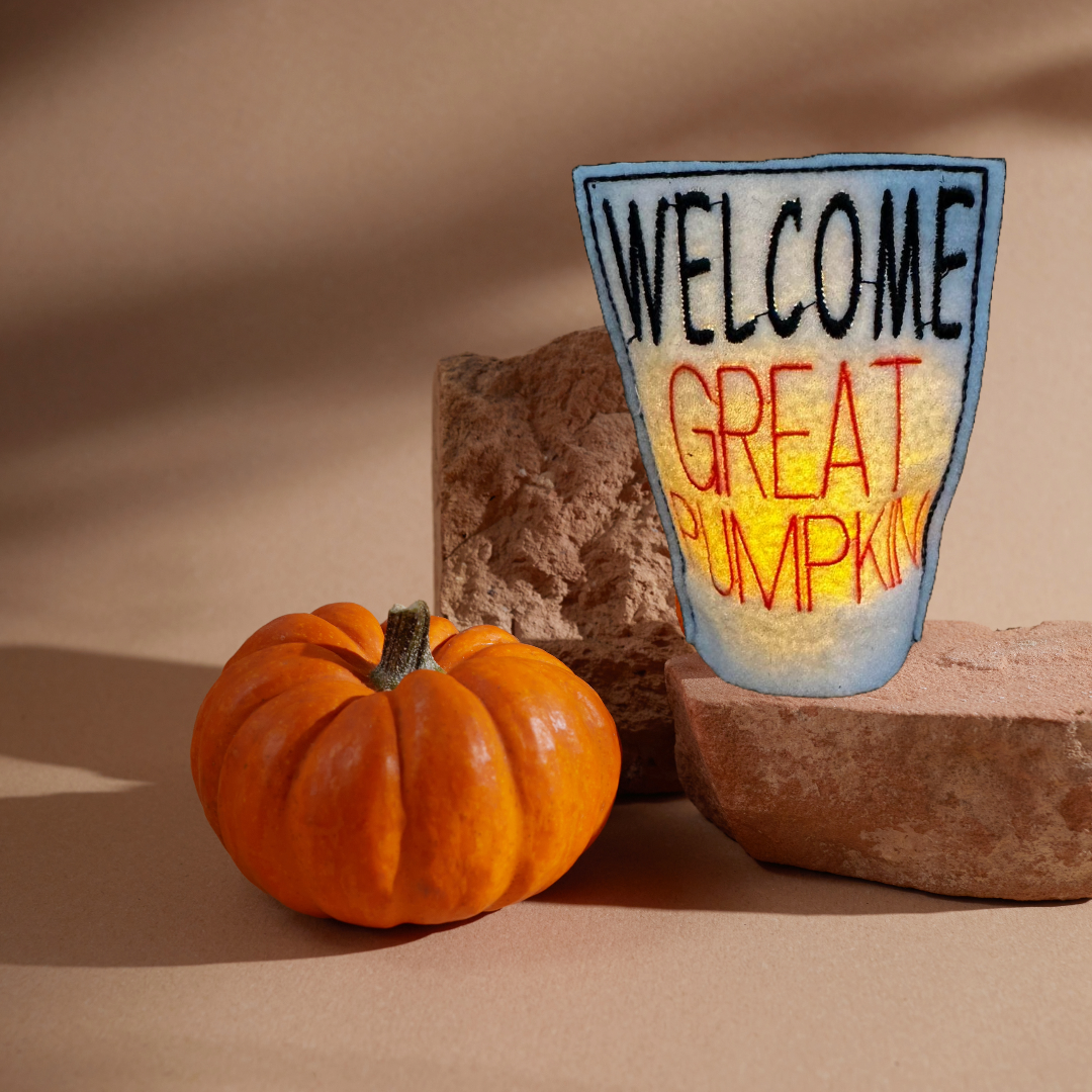 Welcome Great Pumpkin Tea Light Cover