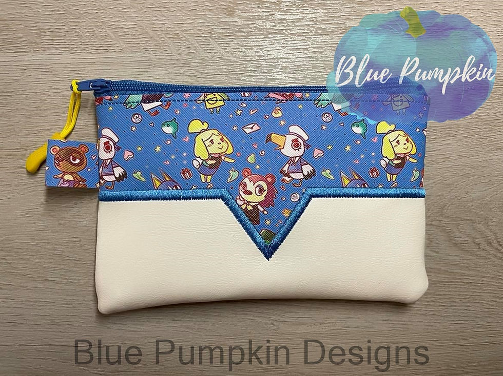 3 sizes V Applique Zipper Bag Design