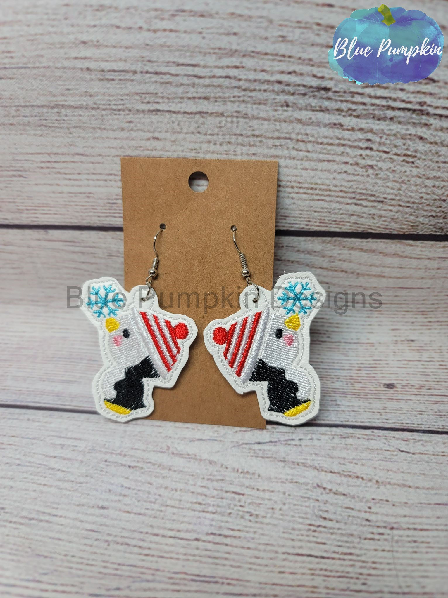 Penguin w Snowflake Earrings