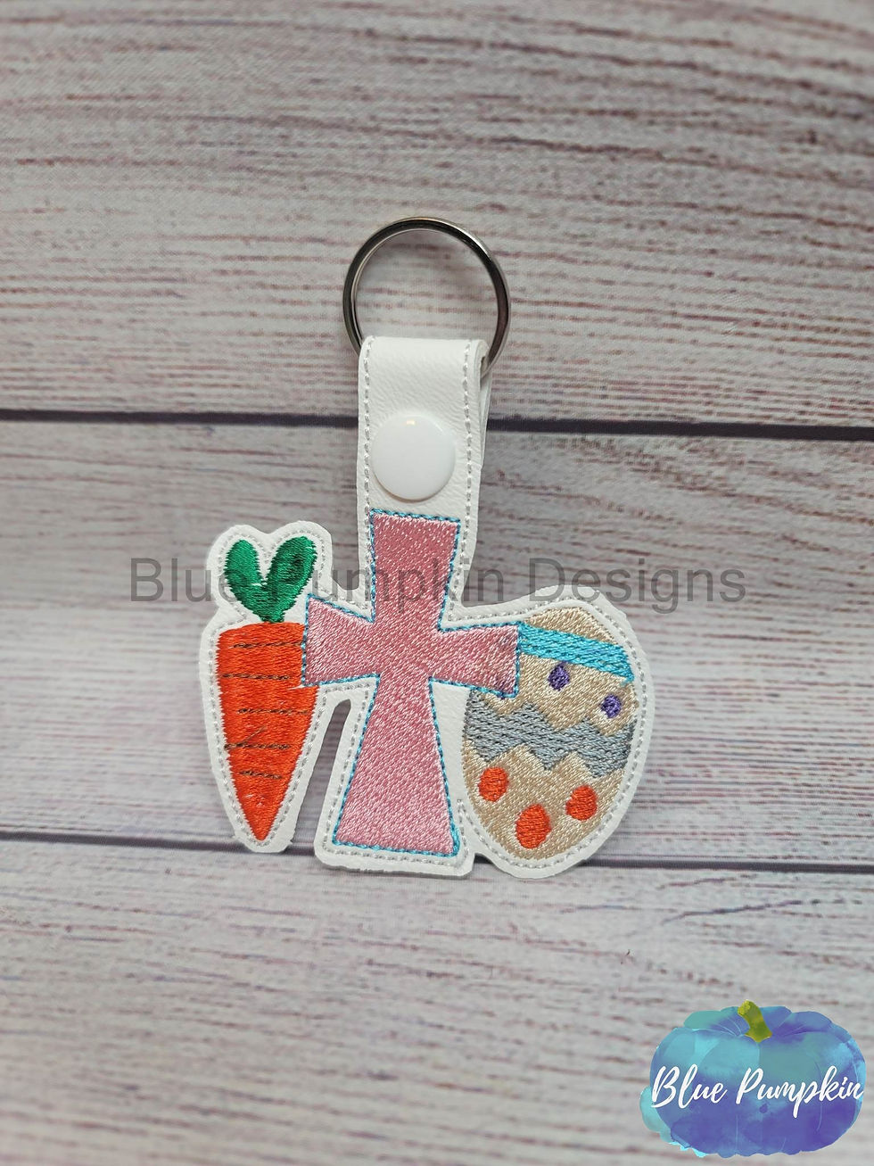 Carrot Cross Egg Key Fob