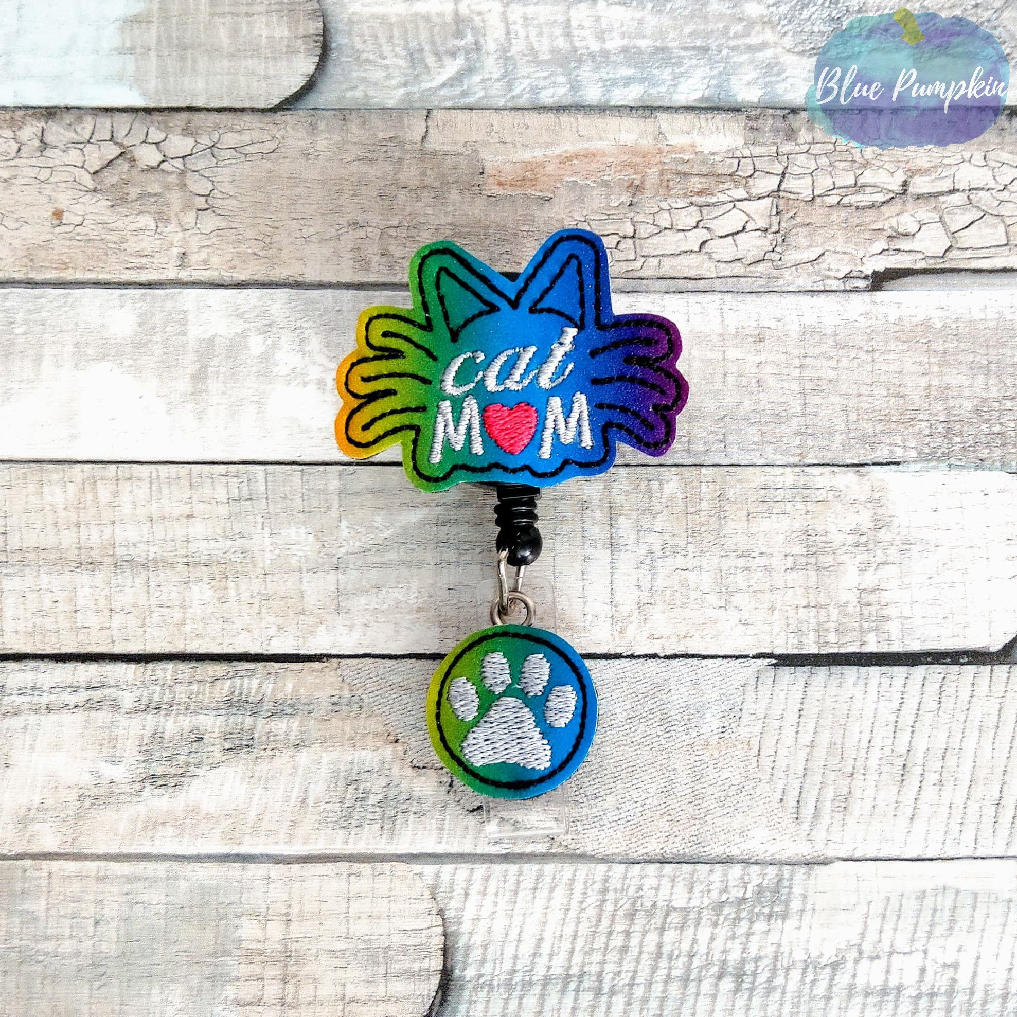 Cat Mom Badge Reel Feltie Design