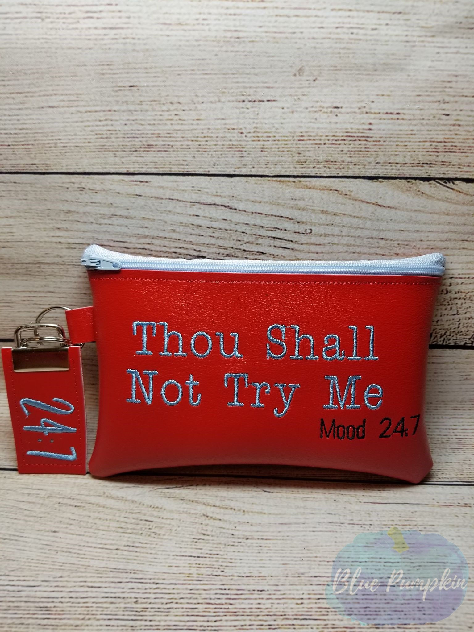 Thou Shall Not 5x7 ITH Zipper Bag Design