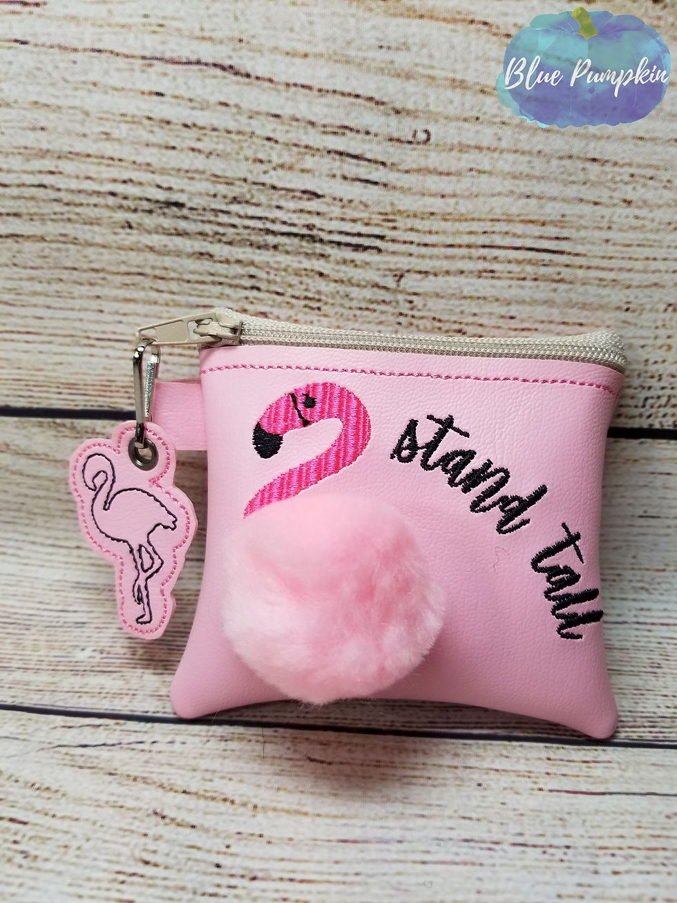 4x4 3d Flamingo ITH Zipper Bag Design
