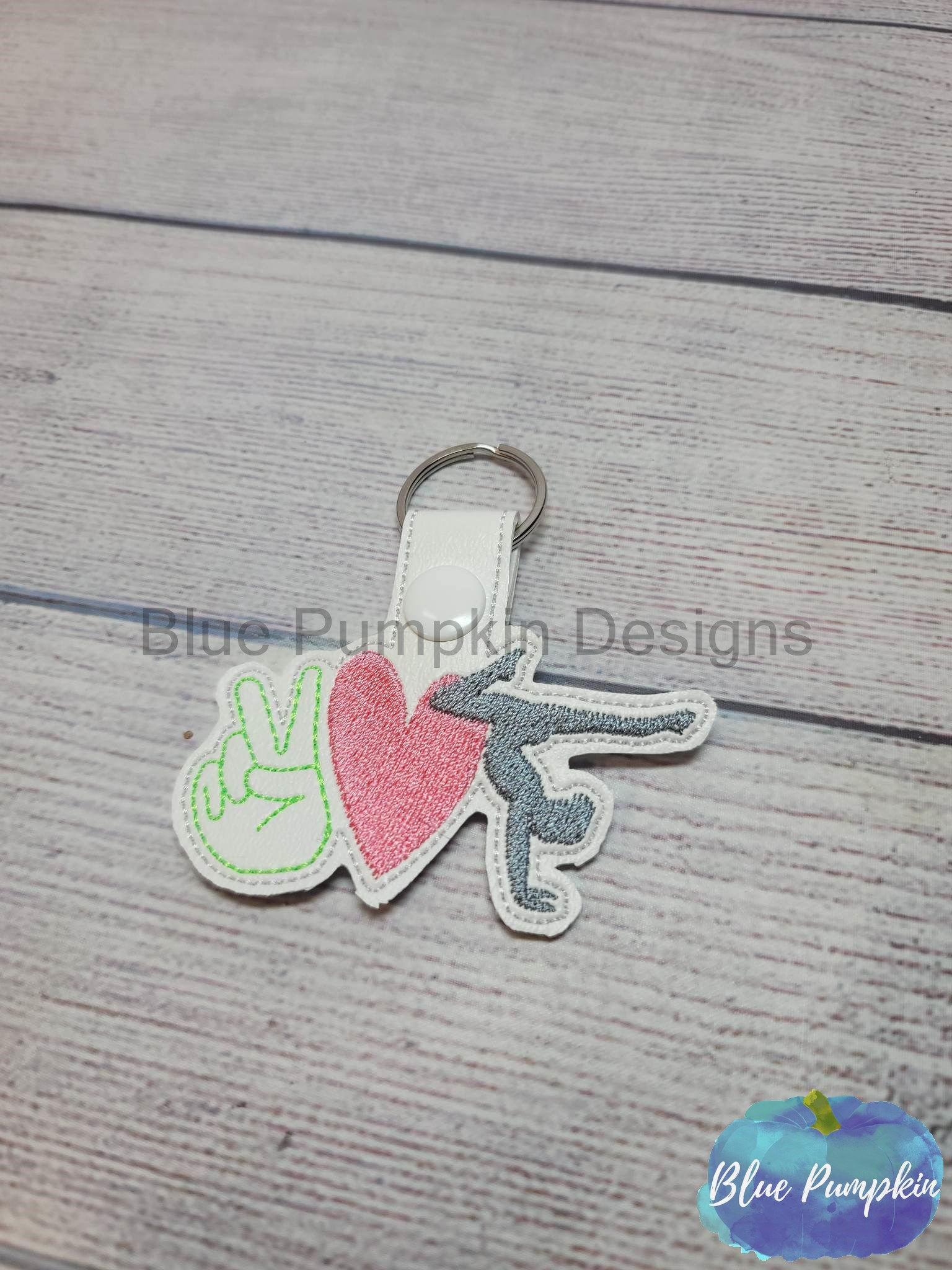 Peace Love Gymnastics Key Fob