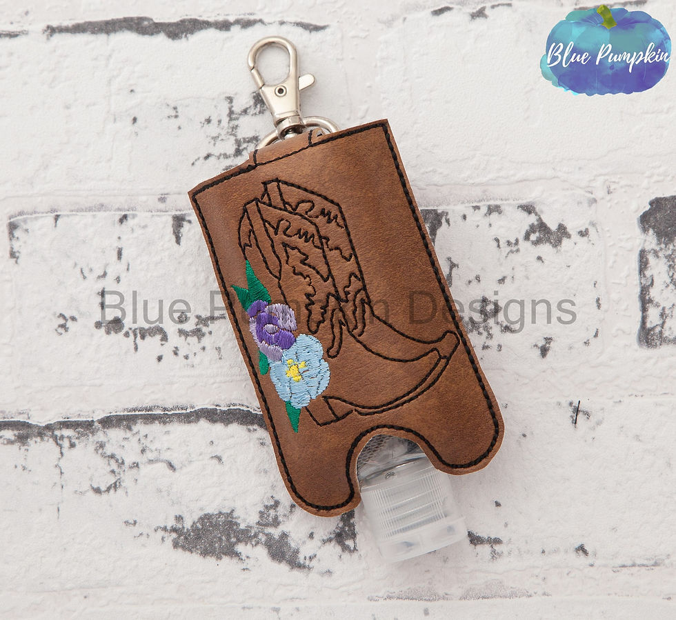 Cowboy Boots w Flowers 2oz Hand Sanitizer Holder