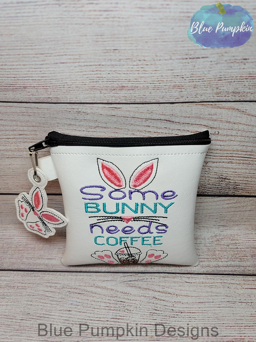 3 sizes Some Bunny Needs Coffee Zipper Bag Design